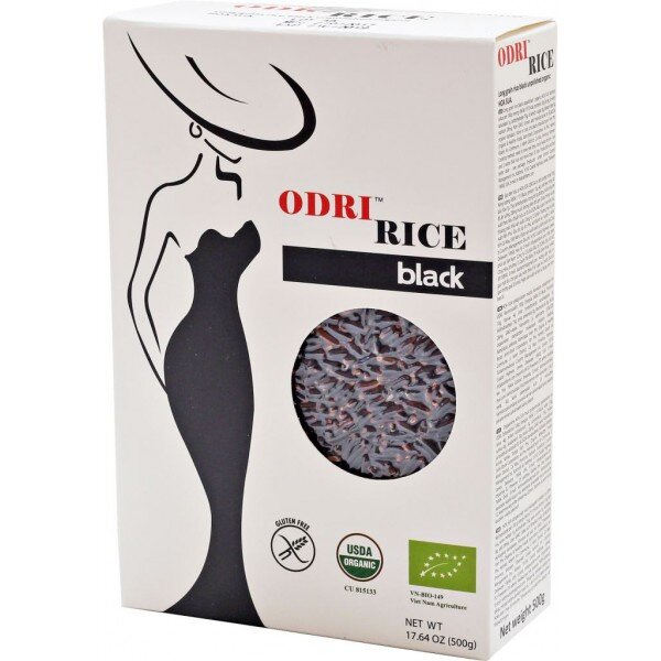 Органический длиннозёрный чёрный рис ODRI (6 пачек х 500г)